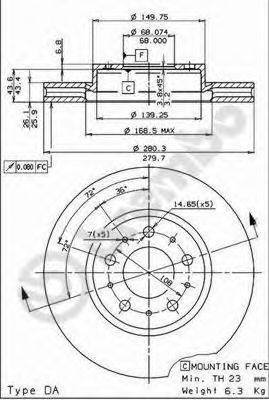 BRECO BS8144 гальмівний диск