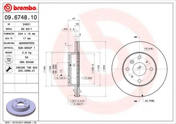 BRECO BS8211 гальмівний диск