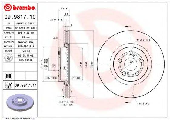 BRECO BS8591 гальмівний диск