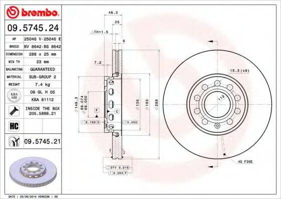 BRECO BS8642 гальмівний диск