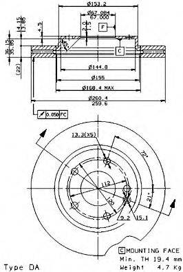 BRECO BS8658 гальмівний диск