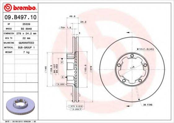 BRECO BS8949 гальмівний диск