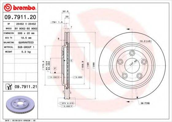 BRECO BS9062 гальмівний диск