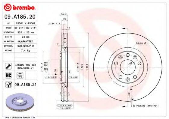 BRECO BS9111 гальмівний диск