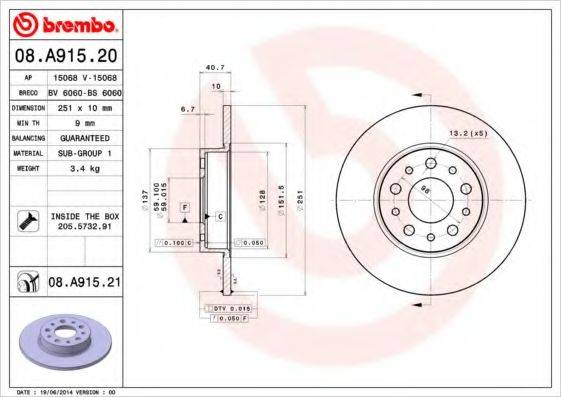 BRECO BV6060 гальмівний диск