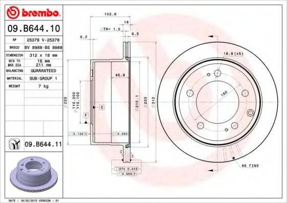 BRECO BV8988 гальмівний диск