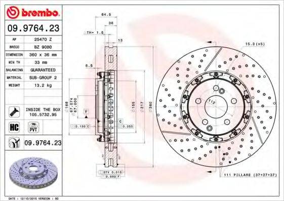 BRECO BZ9080 гальмівний диск