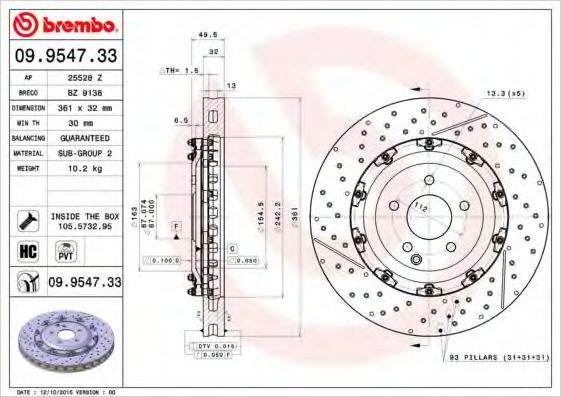 BRECO BZ9138 гальмівний диск