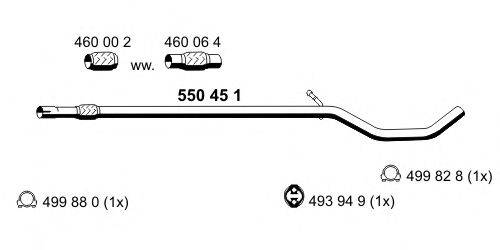 ERNST 550451 Труба вихлопного газу