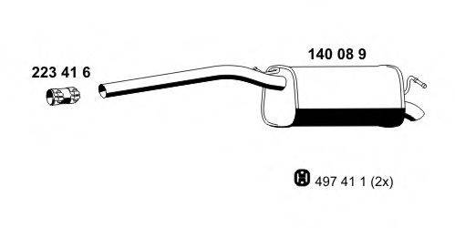 ERNST 140089 Глушник вихлопних газів кінцевий