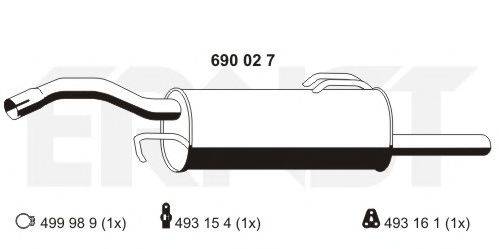 ERNST 690027 Глушник вихлопних газів кінцевий