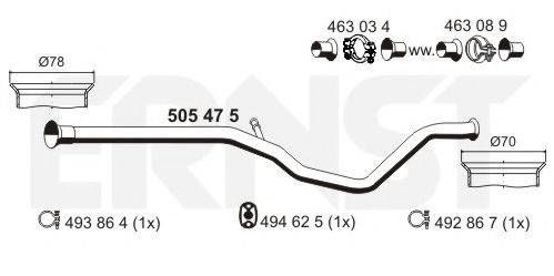 ERNST 505475 Труба вихлопного газу