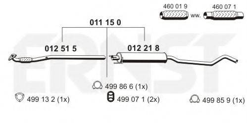 ERNST 011150 Середній глушник вихлопних газів