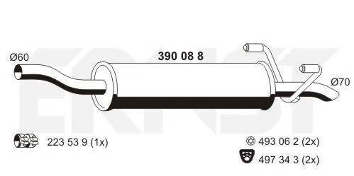 ERNST 390088 Середній глушник вихлопних газів