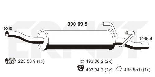 ERNST 390095 Середній глушник вихлопних газів