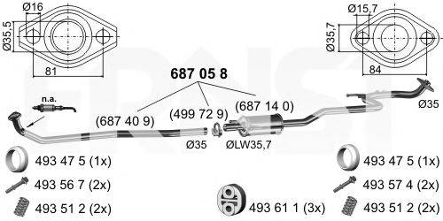 ERNST 687058 Середній глушник вихлопних газів