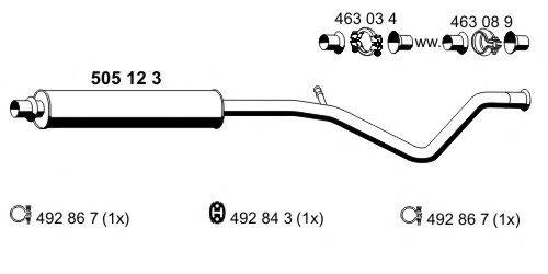 ERNST 505123 Середній глушник вихлопних газів