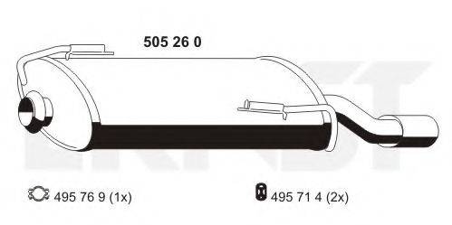 ERNST 505260 Глушник вихлопних газів кінцевий