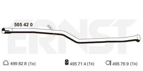 ERNST 505420 труба вихлопного газу; Ремонтна трубка, каталізатор