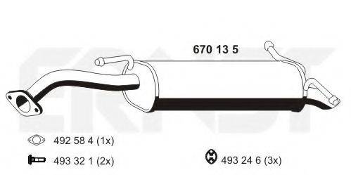 ERNST 670135 Глушник вихлопних газів кінцевий