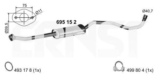 ERNST 695152 Середній глушник вихлопних газів