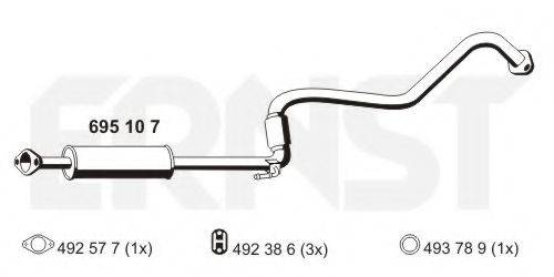 ERNST 695107 Середній глушник вихлопних газів