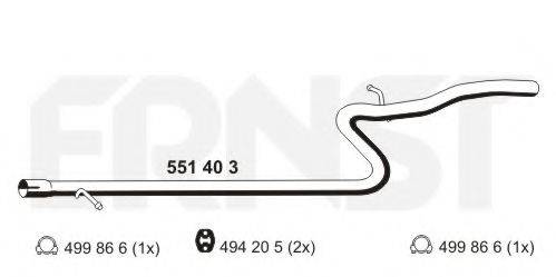ERNST 551403 труба вихлопного газу; Ремонтна трубка, каталізатор