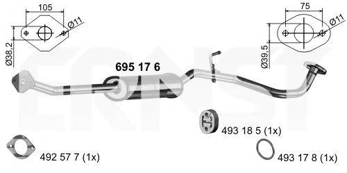 ERNST 695176 Середній глушник вихлопних газів