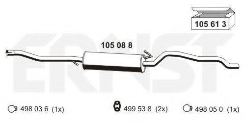 ERNST 105088 Середній глушник вихлопних газів