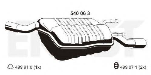 ERNST 540063 Глушник вихлопних газів кінцевий