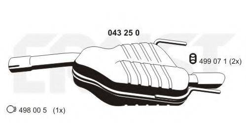 ERNST 043250 Глушник вихлопних газів кінцевий