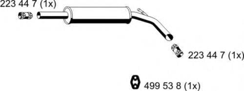 ERNST 121163 Середній глушник вихлопних газів