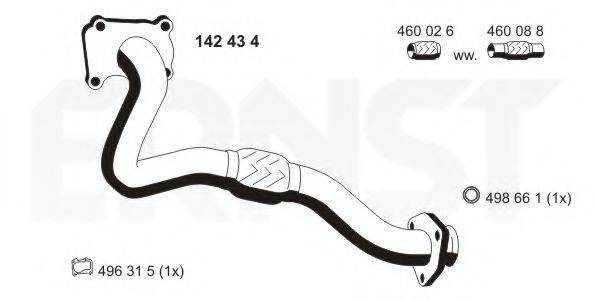 ERNST 142434 Труба вихлопного газу