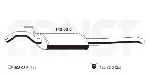 ERNST 143035 Глушник вихлопних газів кінцевий