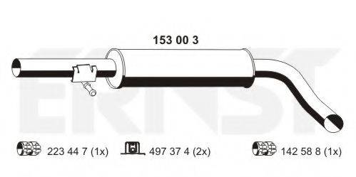 ERNST 153003 Середній глушник вихлопних газів