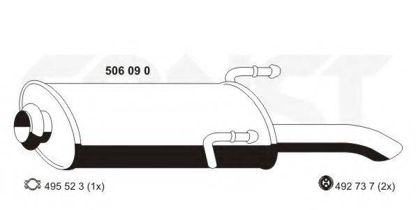 ERNST 506090 Глушник вихлопних газів кінцевий