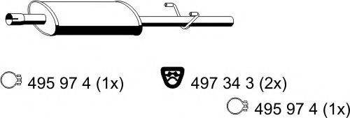 ERNST 186070 Середній глушник вихлопних газів