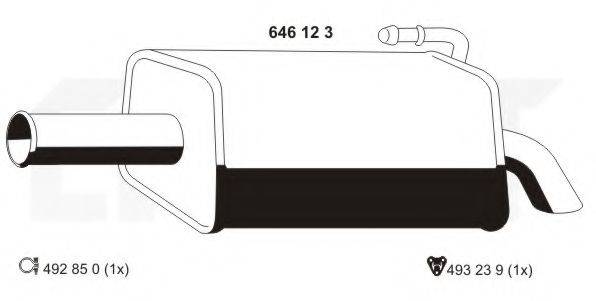 ERNST 646123 Глушник вихлопних газів кінцевий