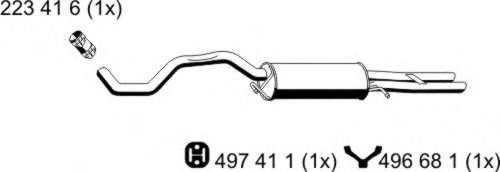 ERNST 243117 Глушник вихлопних газів кінцевий