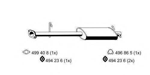 ERNST 330060 Середній глушник вихлопних газів