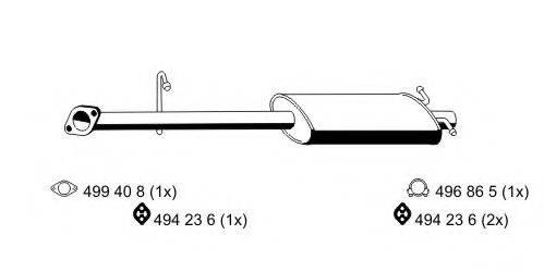 ERNST 330244 Середній глушник вихлопних газів