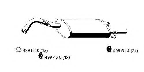 ERNST 342230 Глушник вихлопних газів кінцевий