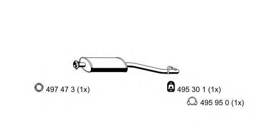 ERNST 352123 Середній глушник вихлопних газів