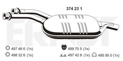 ERNST 374231 Середній глушник вихлопних газів