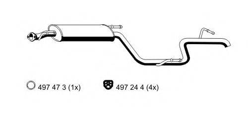 ERNST 385008 Глушник вихлопних газів кінцевий