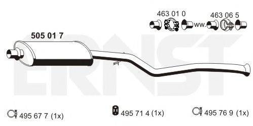 ERNST 505017 Середній глушник вихлопних газів