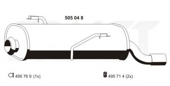 ERNST 505048 Глушник вихлопних газів кінцевий