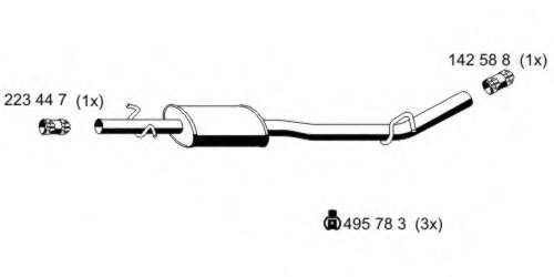 ERNST 522229 Середній глушник вихлопних газів