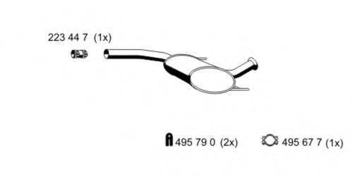 ERNST 525008 Середній глушник вихлопних газів