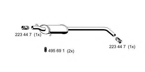 ERNST 525077 Середній глушник вихлопних газів